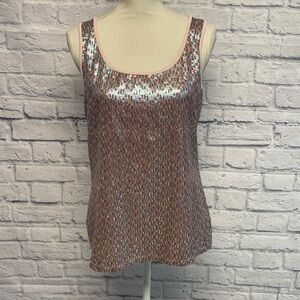 The Limited Pink/Blue/Silver Sequin Tank Top Sz L